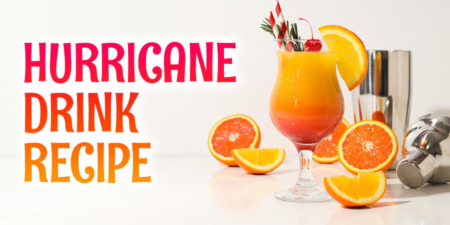 Island Jay's Hurricane Drink Recipe make with a mix of white & dark rums and fresh juices