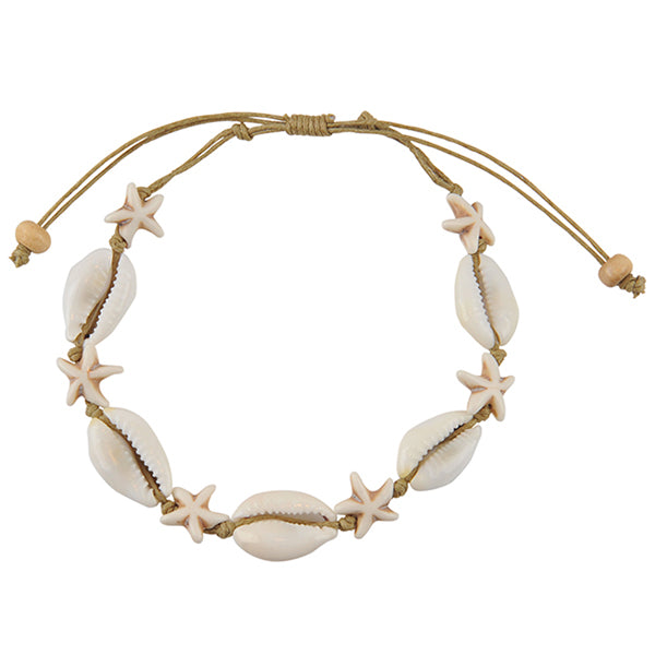Viva Life Cowrie & Howlite Starfish Anklet