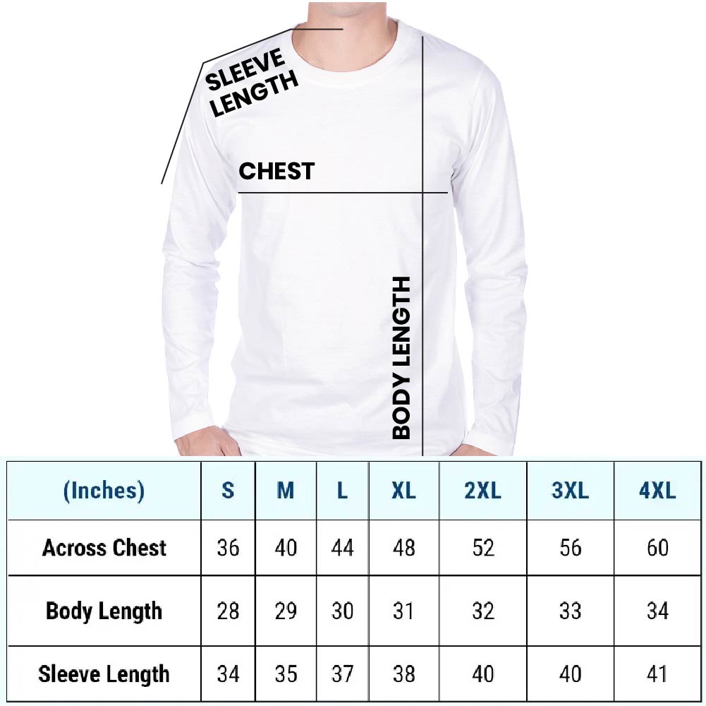 Men's Long Sleeve Size Chart