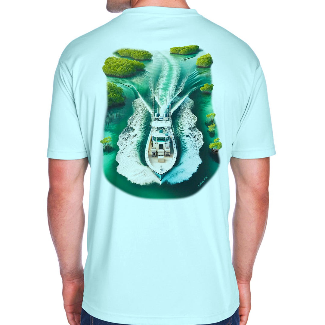 Through The Mangroves Boating Performance Shirt Seafrost Green