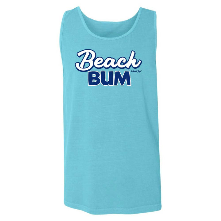 Blue tank top with 'Beach Bum' text.
