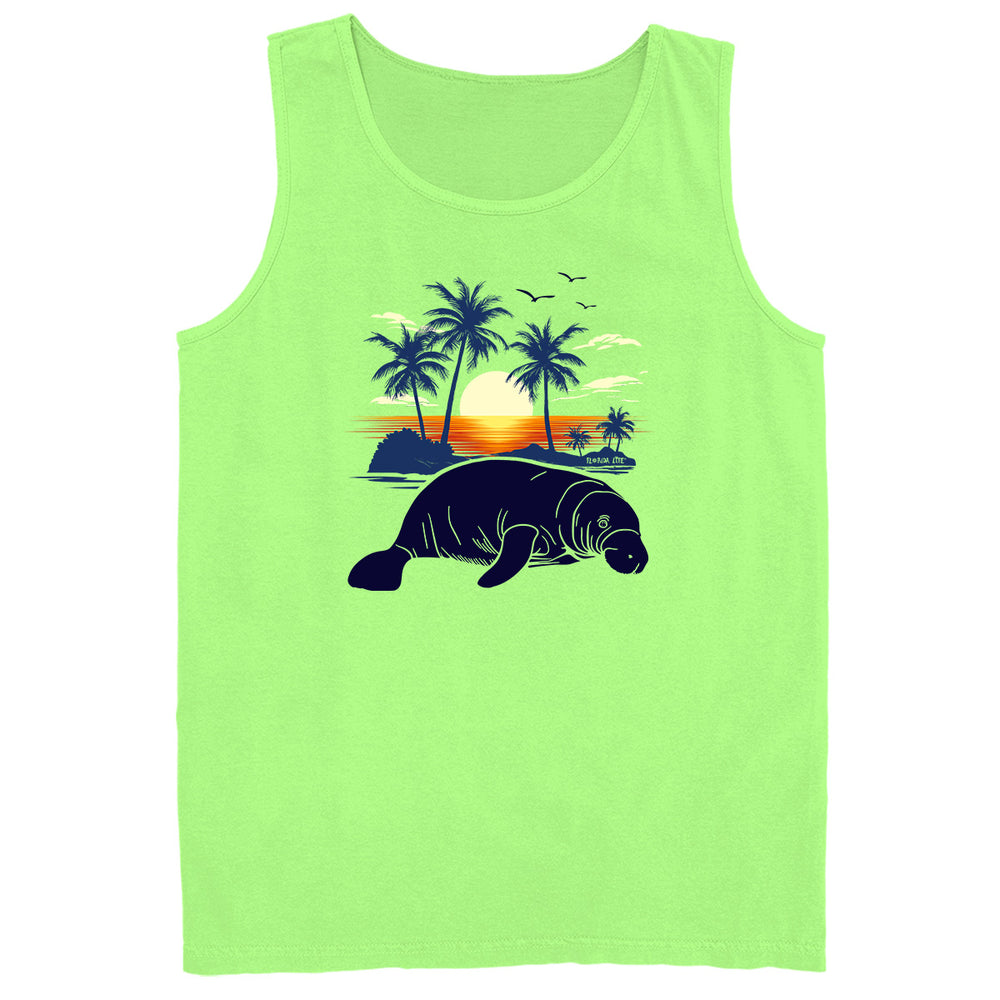 Chillin' Manatee Tank Top Lime
