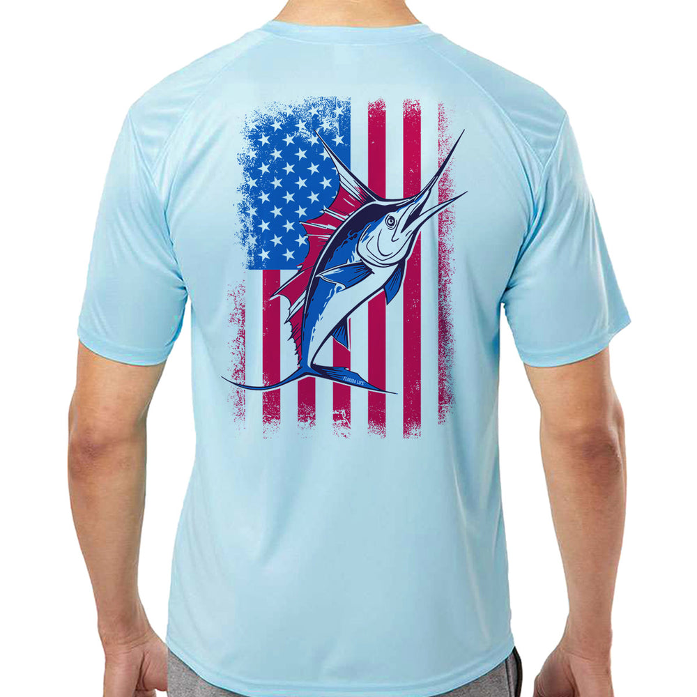 Sailfish & Flags UV Performance Shirt Ice Blue