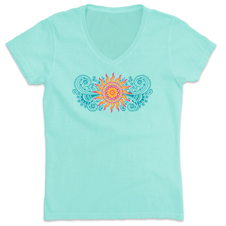Women's Sun Goddess V-Neck T-Shirt Chill