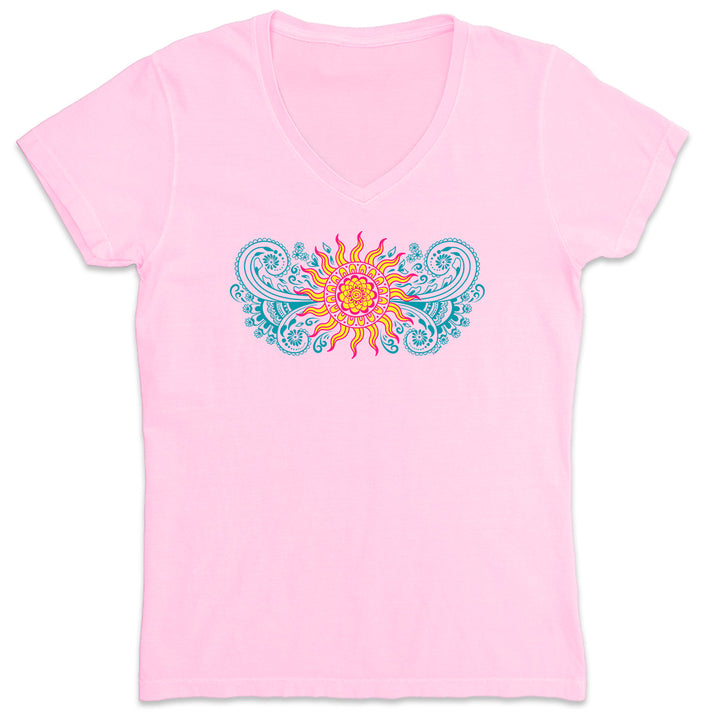 Women's Sun Goddess V-Neck T-Shirt Light Pink