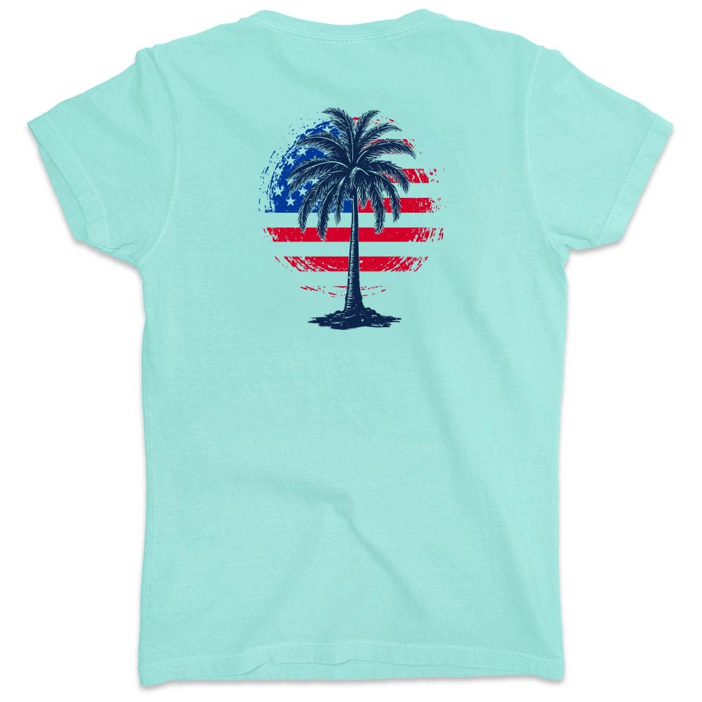 Women's Freedom Shores Palm Tree V-Neck T-Shirt