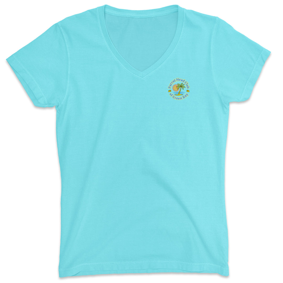 Parrot Head Club of Green Bay V-Neck T-Shirt Aqua