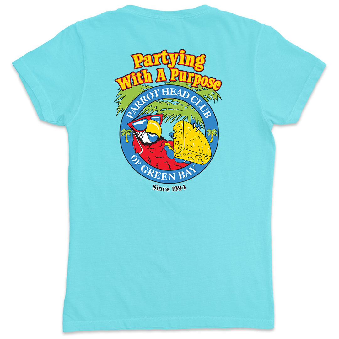 Parrot Head Club of Green Bay V-Neck T-Shirt Aqua