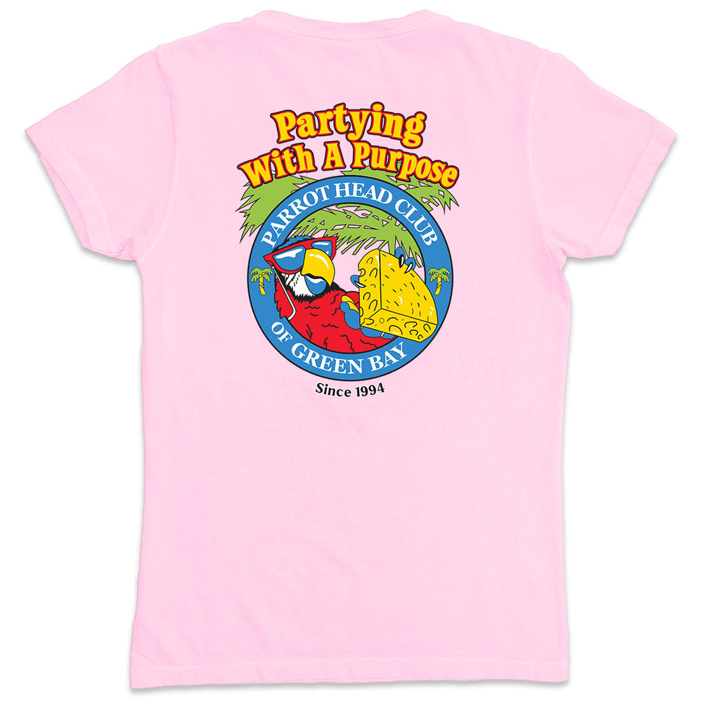 Parrot Head Club of Green Bay V-Neck T-Shirt Light Pink