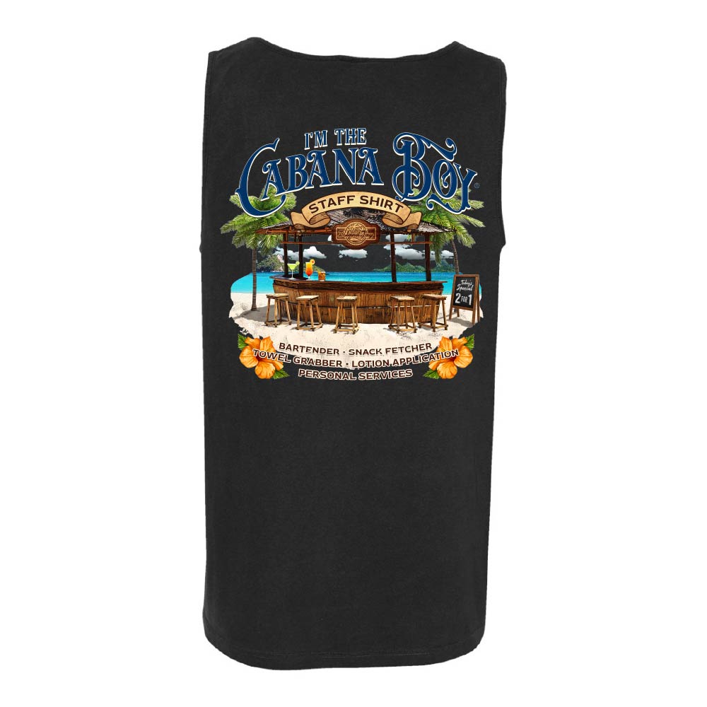 T-shirt with I'm the Cabana Boy design on the back