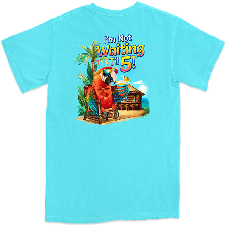 I'm Not Waiting Til 5 Beach Bar T-Shirt Lagoon Blue