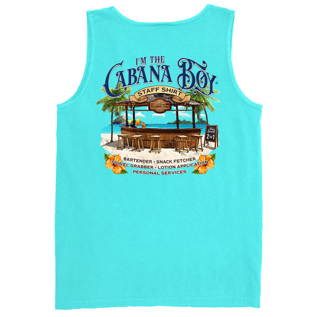 T-shirt with I'm the Cabana Boy design on the back