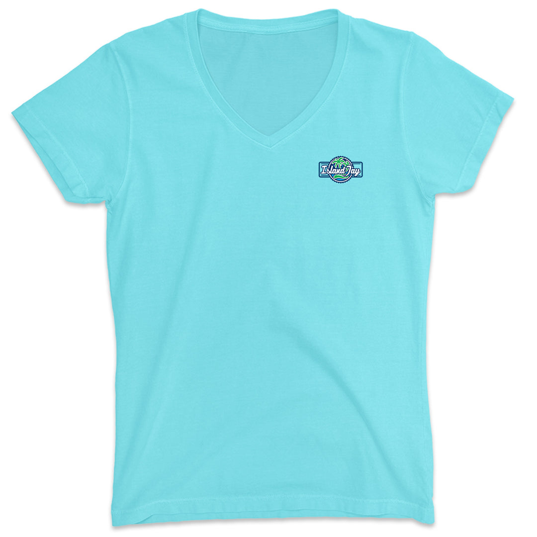 Women's Saltwater Heals Everything V-Neck T-Shirt Aqua