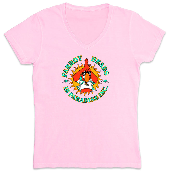 Women's Parrot Heads in Paradise Parrot Head Club V-Neck T-Shirt Light Pink