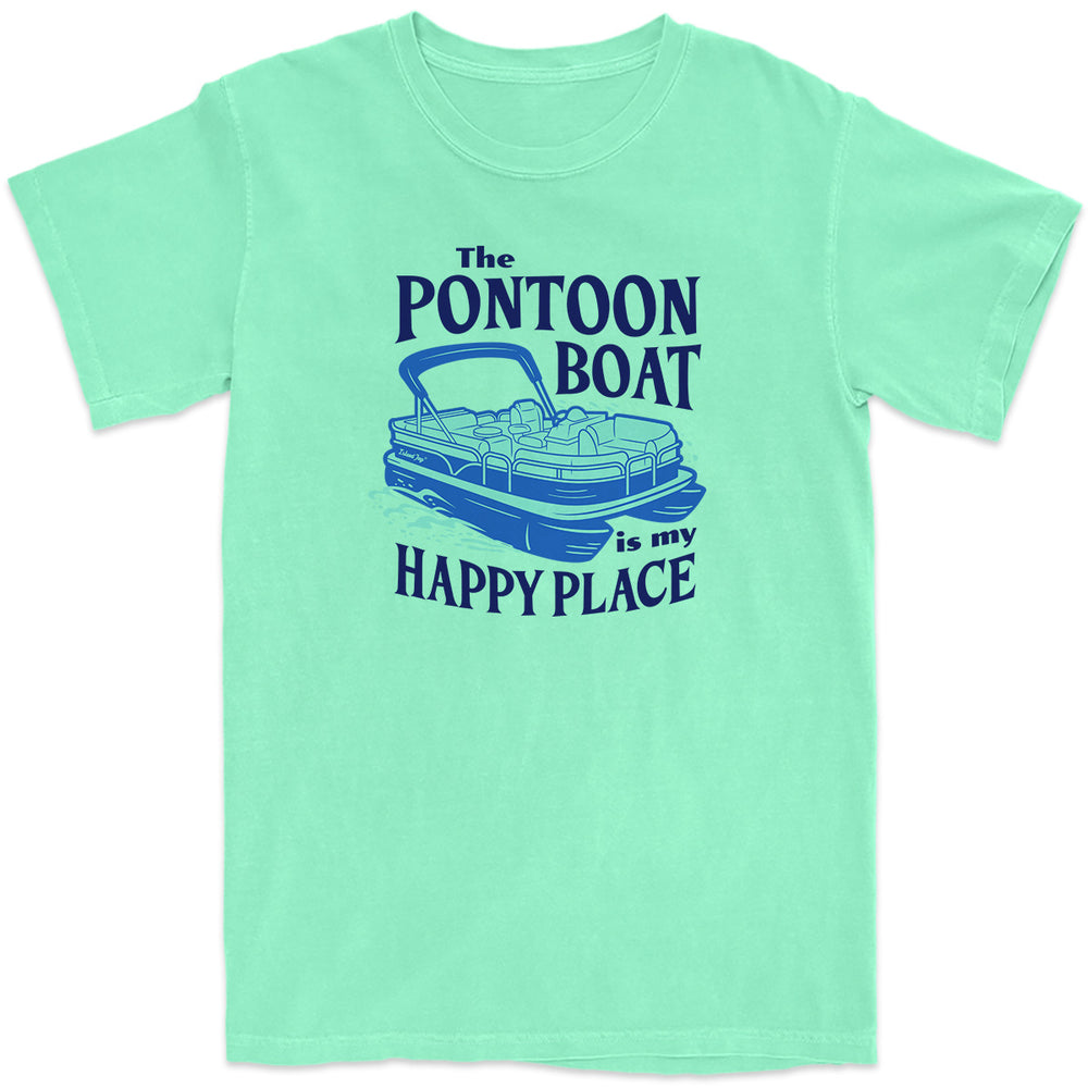 The Pontoon Boat Is My Happy Place T-Shirt Reef Green