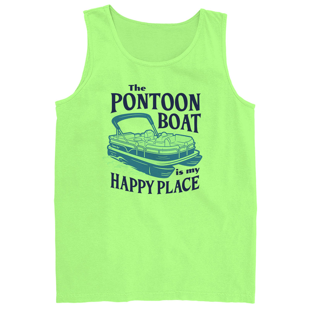 The Pontoon Boat is my Happy Place Tank Top Lime
