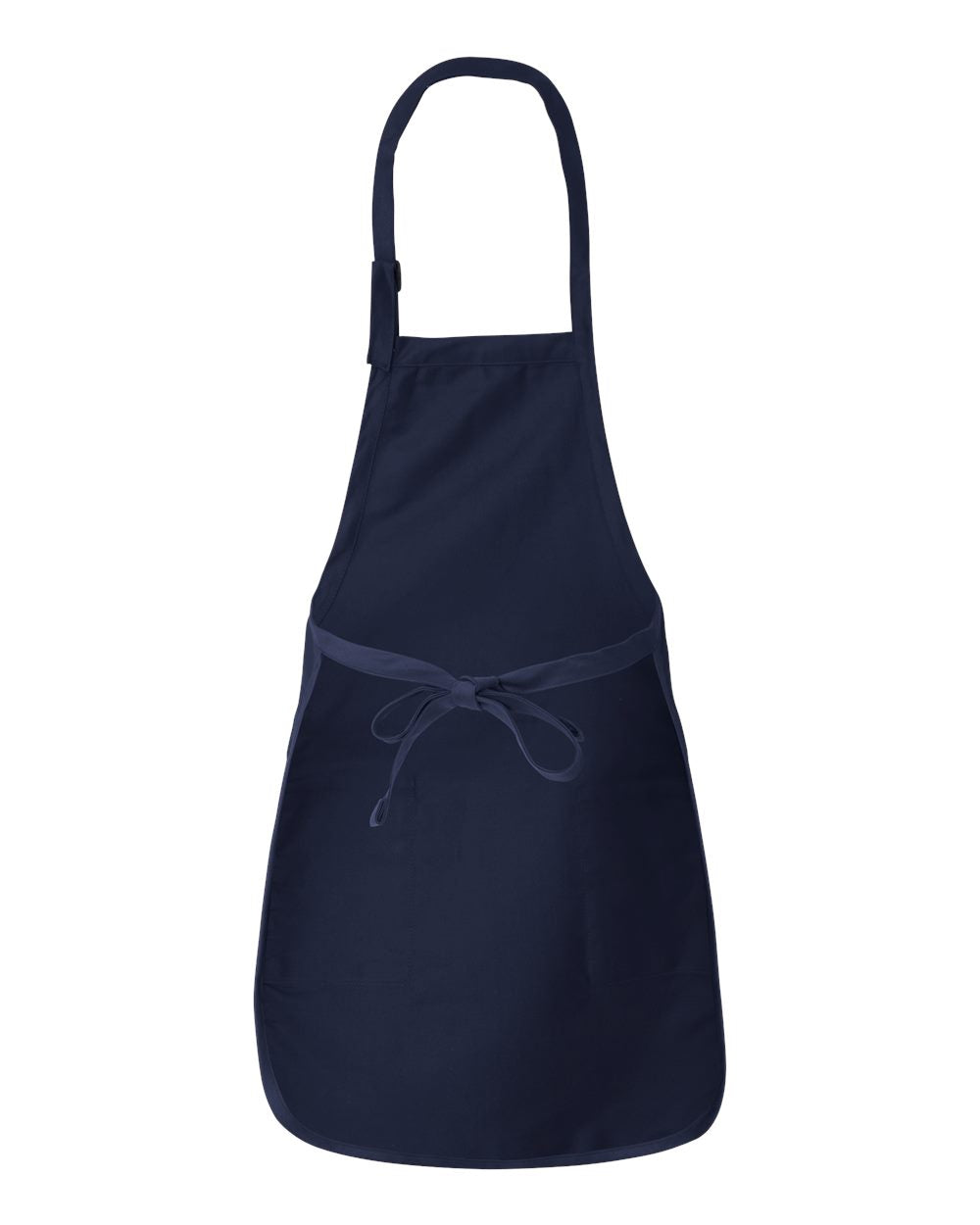 Navy blue apron on a white background