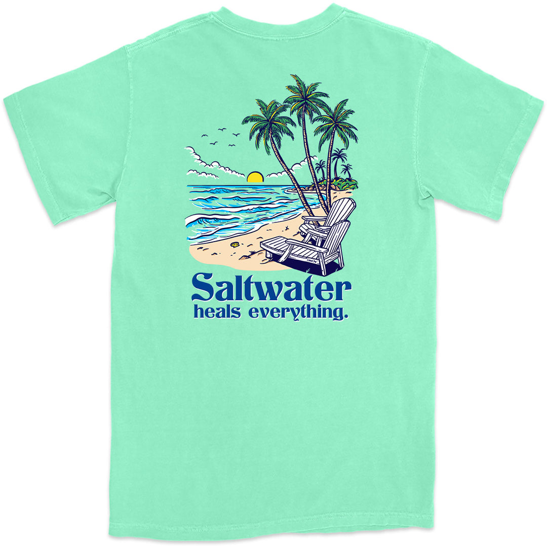 Saltwater Heals Everything T-Shirt Island Reef Green