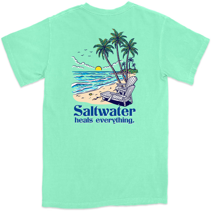 Saltwater Heals Everything T-Shirt Island Reef Green