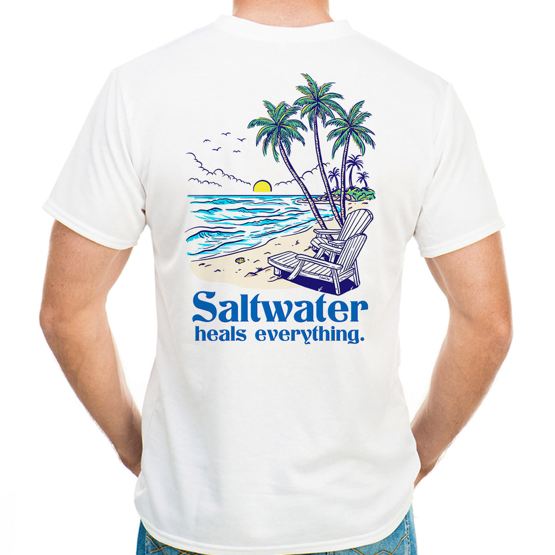 Saltwater Heals Everything UV Performance Shirt White