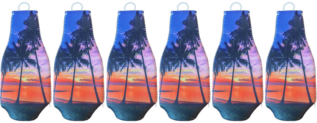 Sunset at the Beach Zippered Beer Bottle Cooler Sleeve