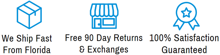 Island Jay ships fast from Florida. We also offer free 90 day returns and exchanges. Plus we want you to be happy with your purchase, which is why Island Jay offers a 100% satisfaction guarantee.