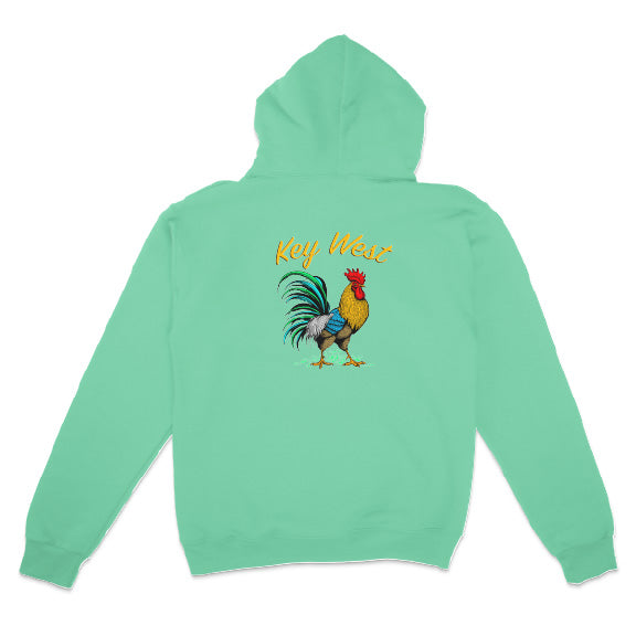 mint color Key West Rooster Hoodie