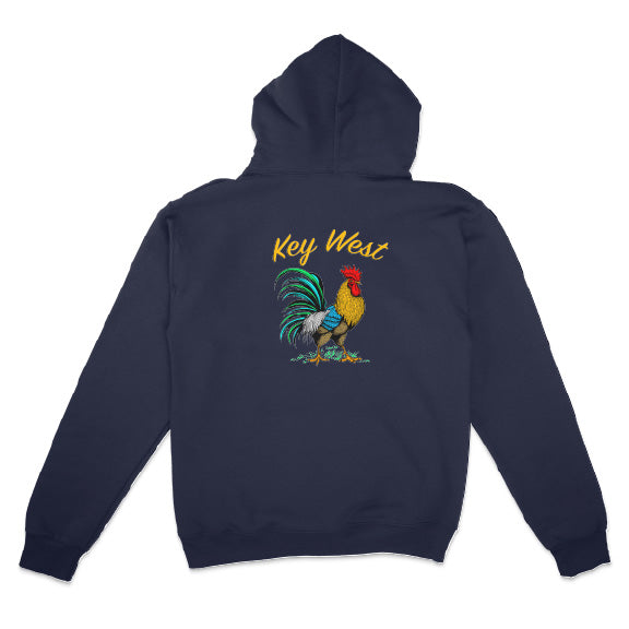 Navy color Key West Rooster Hoodie