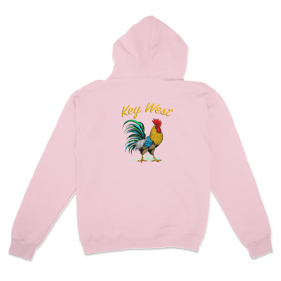 light pink color Key West Rooster Hoodie