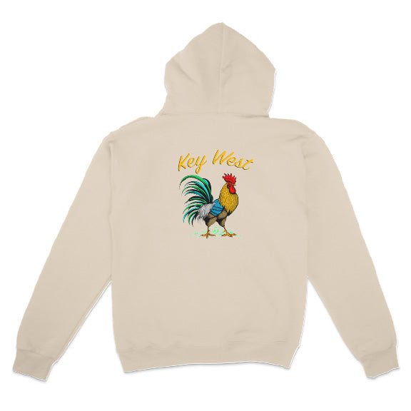 sandstone color Key West Rooster Hoodie