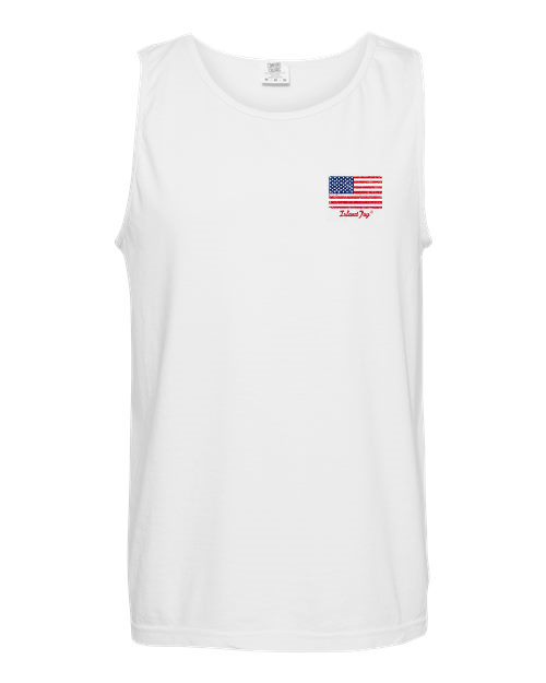 front of USA Flag shirt