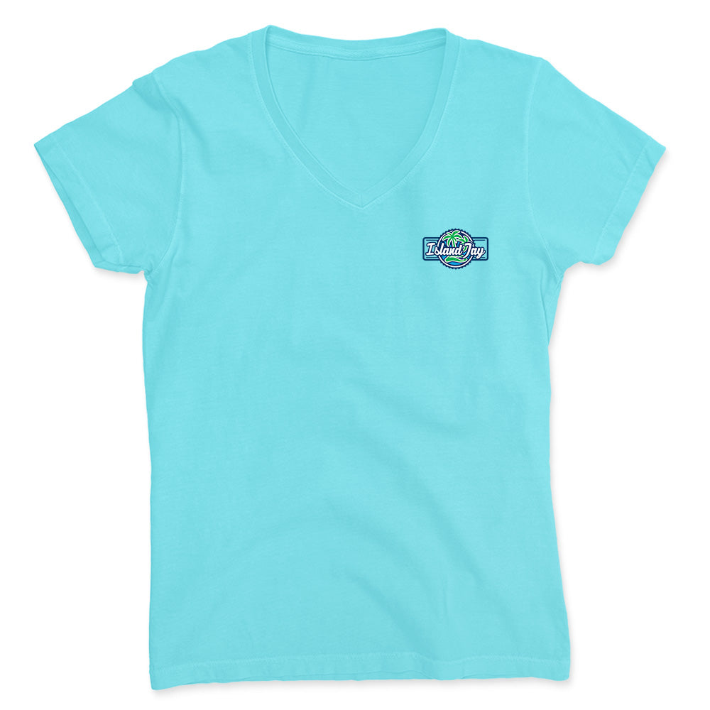 Light blue t-shirt with the Island Jay Logo on the front left chest