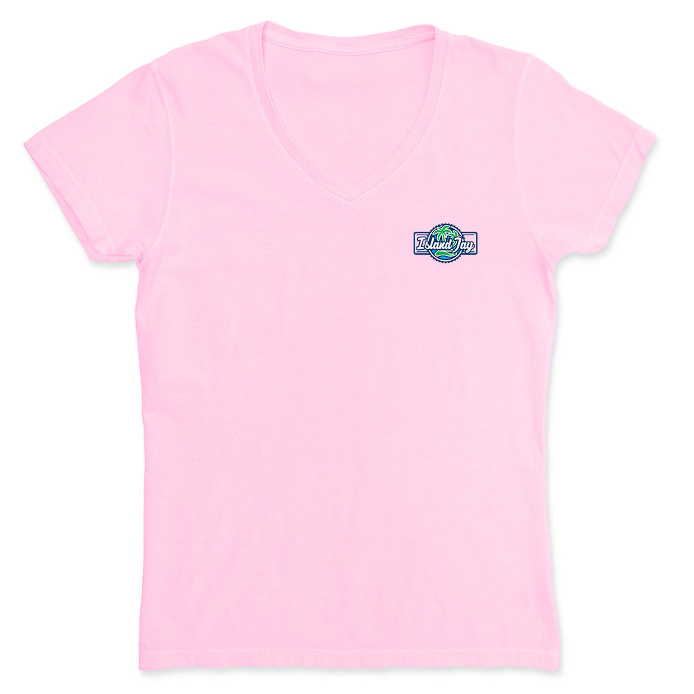 Light Pink t-shirt with the Island Jay Logo on the front left chest