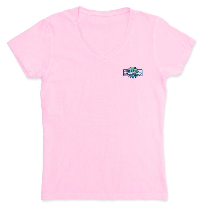 Light Pink t-shirt with the Island Jay Logo on the front left chest