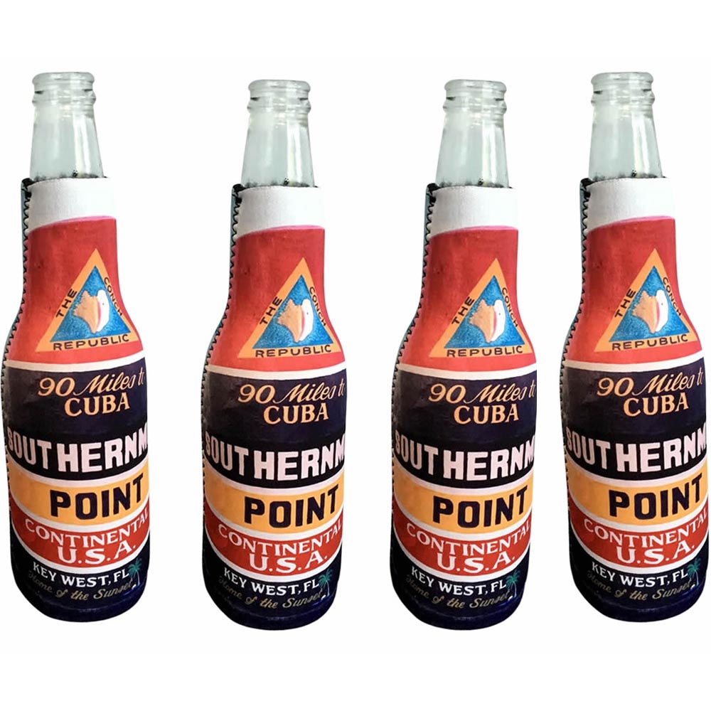 Southernmost Point Key West Zippered Beer Bottle Cooler Sleeve