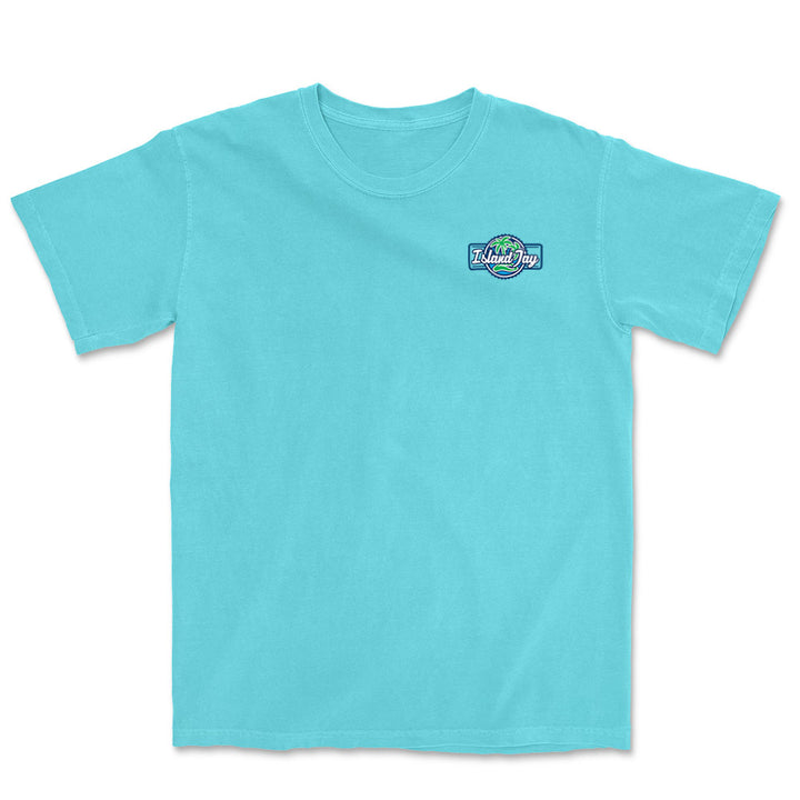 Light blue t-shirt with the Island Jay logo on the front left chest