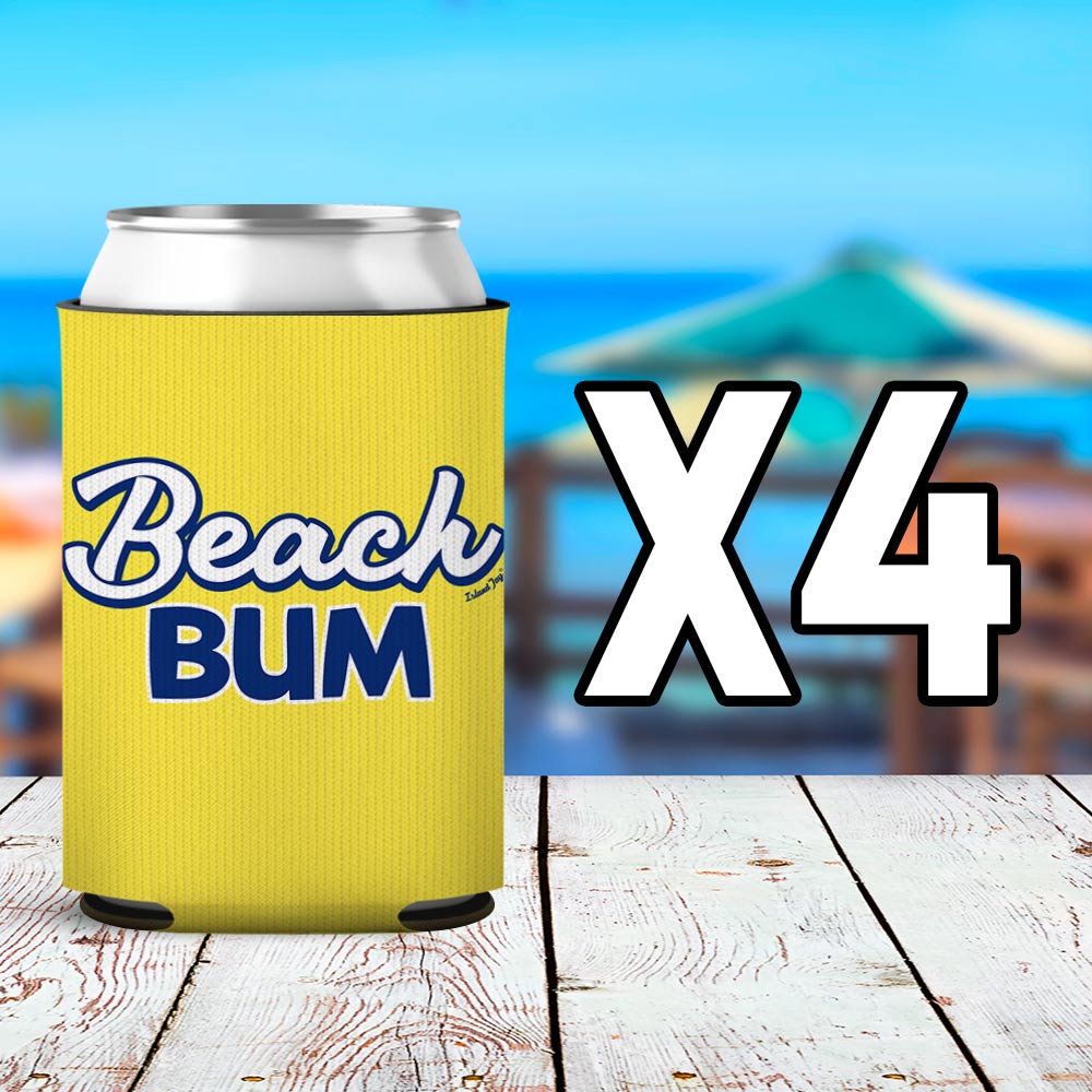 Beach Bum Can Cooler Sleeve 4 Pack