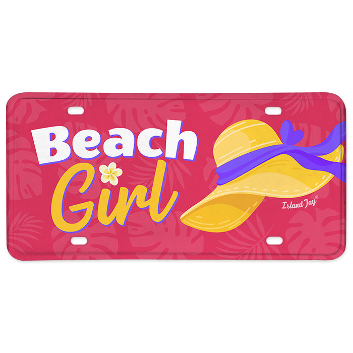 Beach Girl Metal License Plate