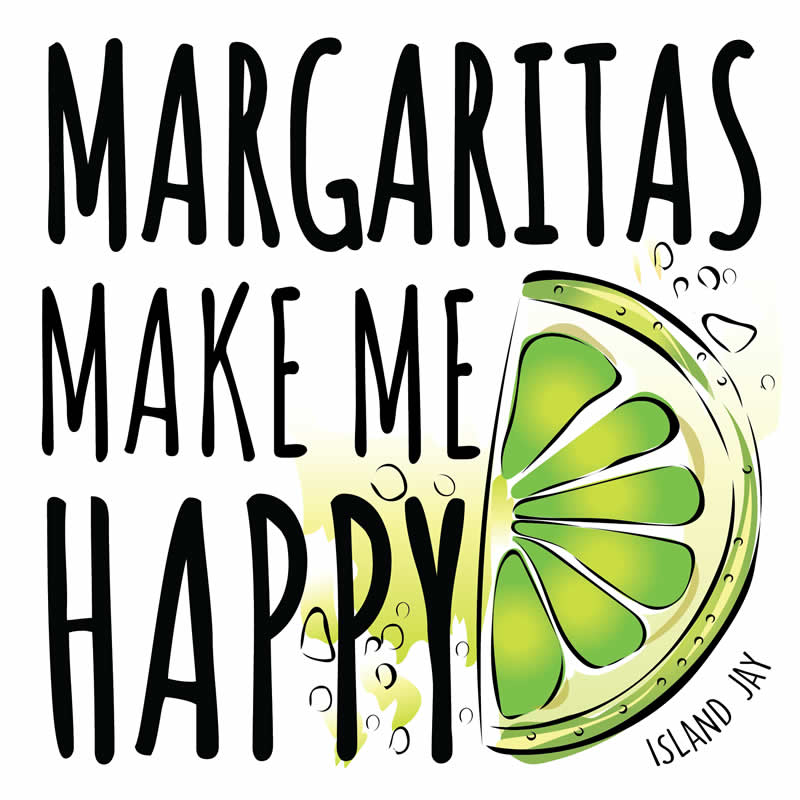 Margaritas Make Me Happy Die Cut Beach Sticker