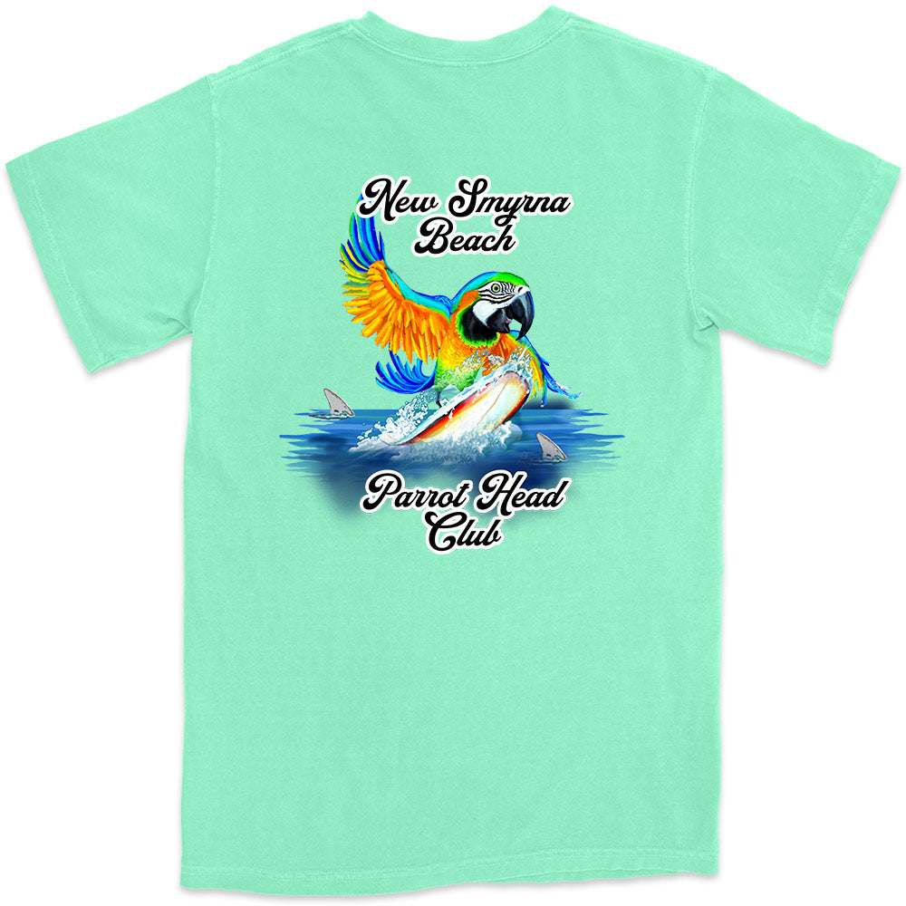 New Smyrna Beach Parrot Head Club T-Shirt Island Reef Green