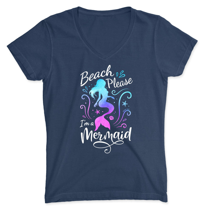 Beach please I'm a mermaid navy blue shirt