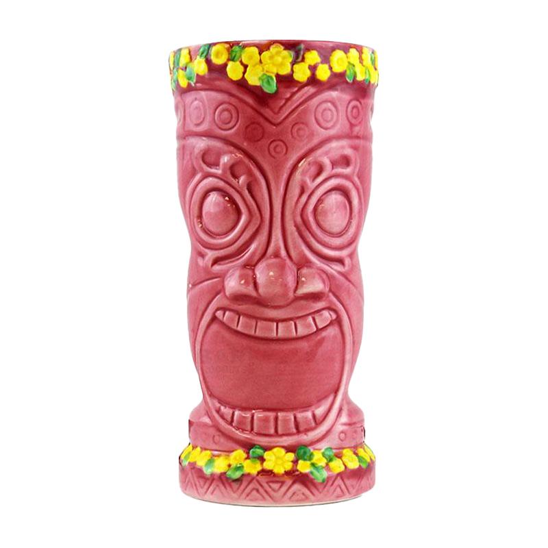 Goddess of Flowers Pink Ceramic Tiki Mug