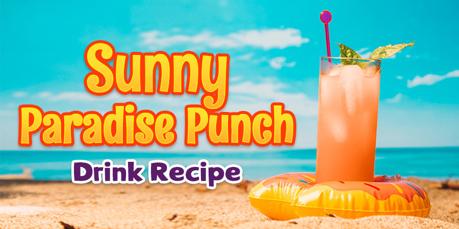 Sunny Paradise Punch Drink Recipe made from dark rum, mango & guava syrups