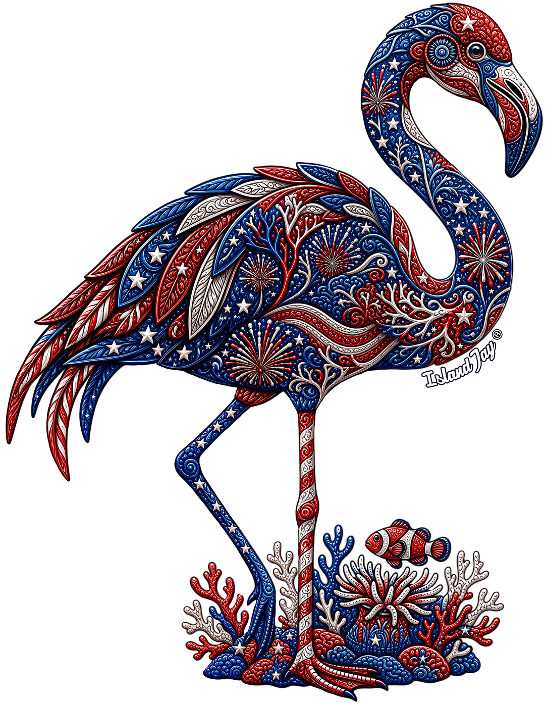 Patriotic Mosaic Flamingo