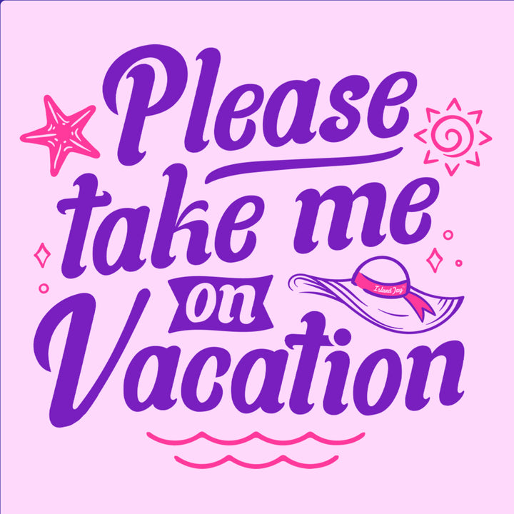 Women's Please Take Me On Vacation V-Neck T-Shirt Design. 