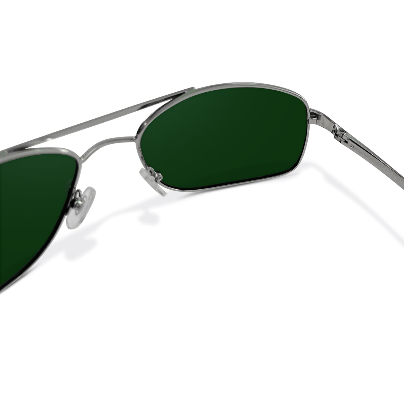 Pacific Edge Aviator Polarized Sunglasses with Flex Frame - Silver Frame & Smoke Green Lens