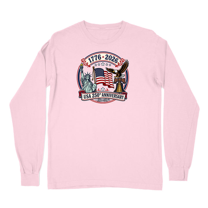 250th US Anniversary Statue Of Liberty & Eagle Long Sleeve Shirt