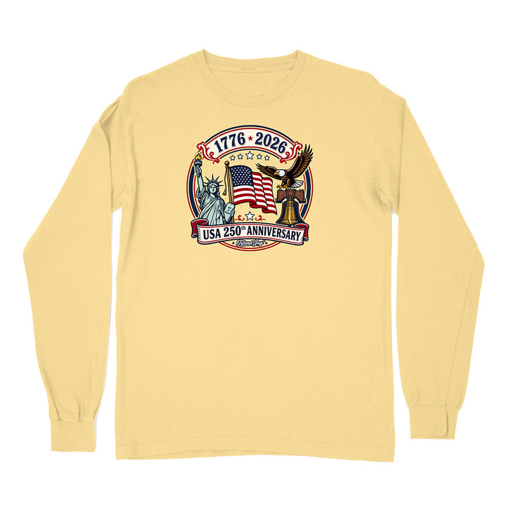 250th US Anniversary Statue Of Liberty & Eagle Long Sleeve Shirt