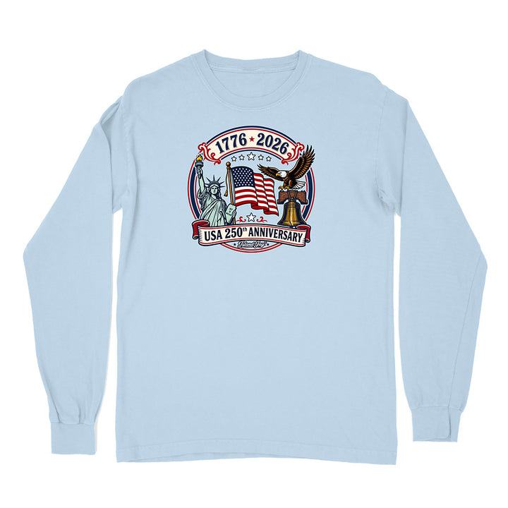 250th US Anniversary Statue Of Liberty & Eagle Long Sleeve Shirt