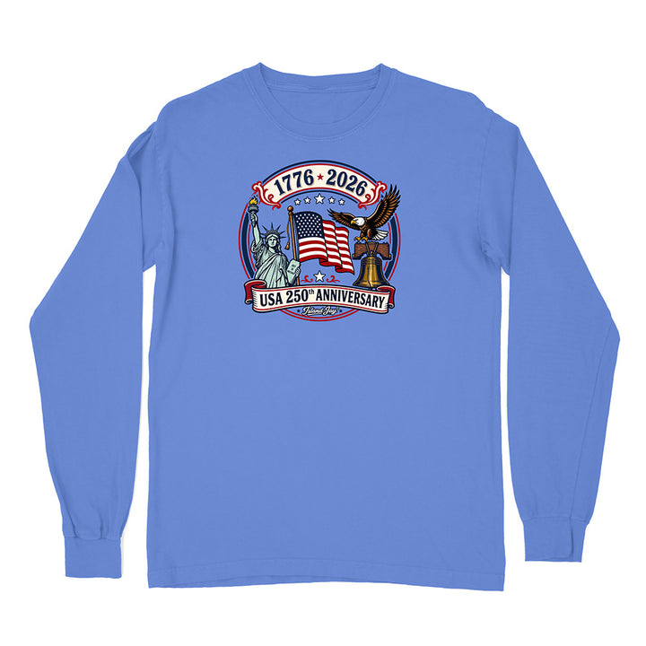 250th US Anniversary Statue Of Liberty & Eagle Long Sleeve Shirt